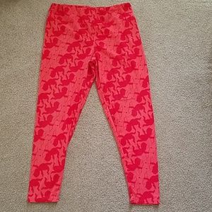 LuLaRoe Tall & Curvy Red Cupid Valentine's Leggings
